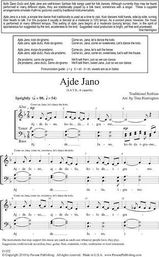 Ajde Jano - (from Two Serbian Folk Songs)