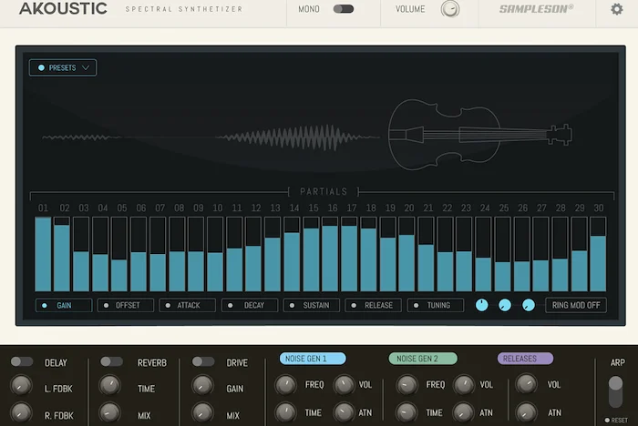 Akoustic (Download) <br>Additive Synthesizer based on Spectral Models