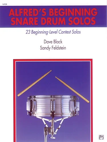 Alfred's Beginning Snare Drum Solos: 23 Beginning-Level Contest Solos Image