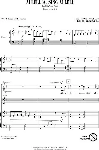 Alleluia, Sing Allelu - Stan McGill Choral Series