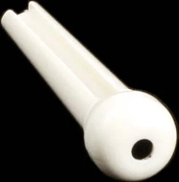 Allparts Plastic Dotted Bridge Pins<br>White with black dot