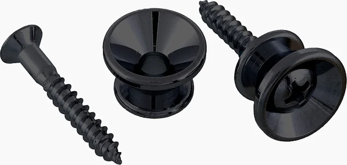 Allparts Standard Strap Buttons<br>Black, Standard