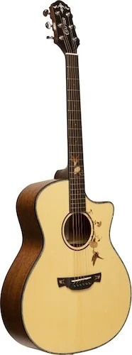 Anniversary mahogany series, cutaway grand auditorium acoustic-electric guitar with solid spruce top