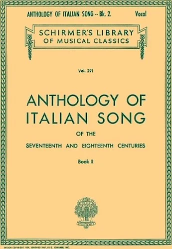 Anthology of Italian Song of the 17th and 18th Centuries - Book II