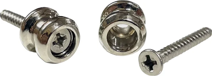 Allparts Economy Strap Buttons<br>Nickel, Standard