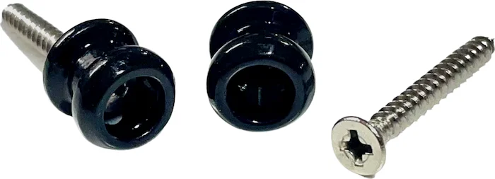 Allparts Economy Strap Buttons<br>Black, Standard