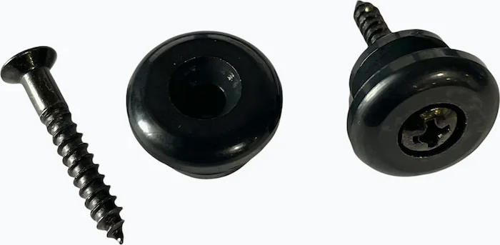 Allparts Oversized Strap Buttons<br>Black, Standard