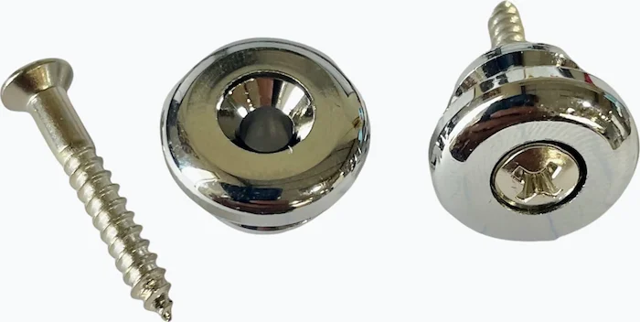 Allparts Oversized Strap Buttons<br>Chrome, Pack of 30