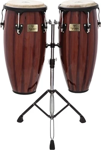 Artist Hand-Painted Series Brown Congas - with Double Stand