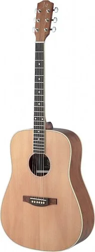 Asyla series 4/4 dreadnought acoustic guitar with solid spruce top, left-handed model