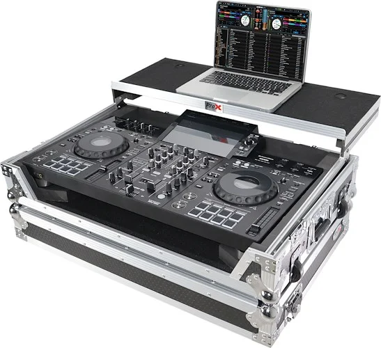 ATA Style DJ Controller Case for Pioneer XDJ-RX3 RX2 Case with Laptop Shelf, and Wheels