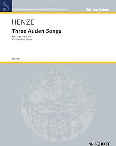 Auden Songs 3 Tenor/piano