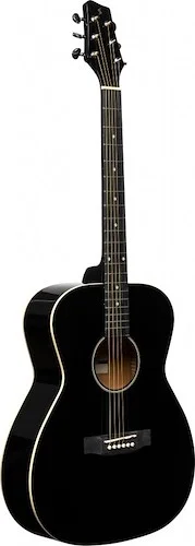 Auditorium guitar with basswood top, black