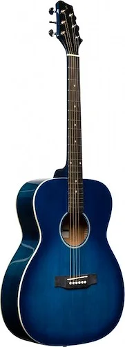 Auditorium guitar with basswood top, blue