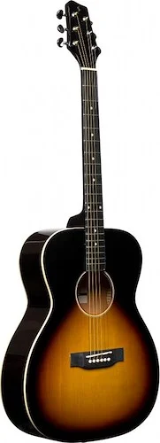 Auditorium guitar with basswood top, sunburst