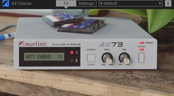 AX Chorus (Download)<br>The AX Chorus includes faithful recreations of the unique chorus fx found on both the AX73 and AX60 vintage synthesizers.