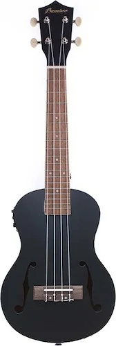 BAMBOO 23" CONCERT UKULELE BLACK VIOLIN W/EQ & TUNER
