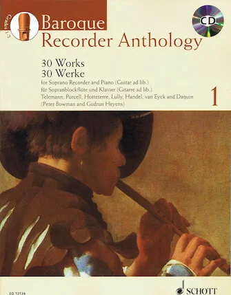 Baroque Recorder Anthology - Vol. 1 - 30 Works for Soprano Recorder and Piano(Guitar ad lib.)
with a CD of Performances and Backing Tracks