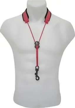 BG Saxophone Strap, Leather, Snap Hook, Red