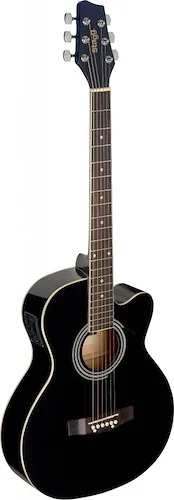 Black Auditorium cutaway acoustic-electric guitar with basswood top