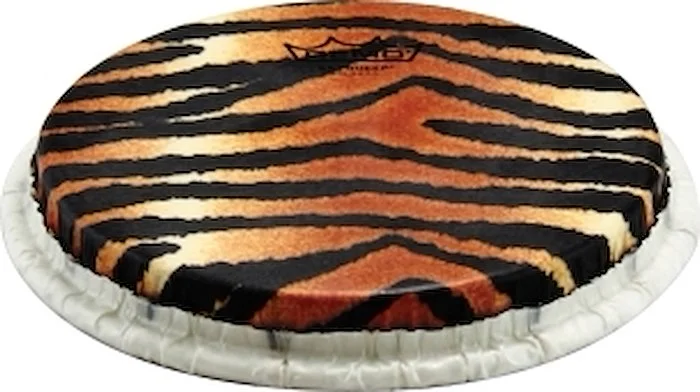 Bongo Drumhead, Tucked, 8.5", Skyndeep, "tiger Stripe" Graphic