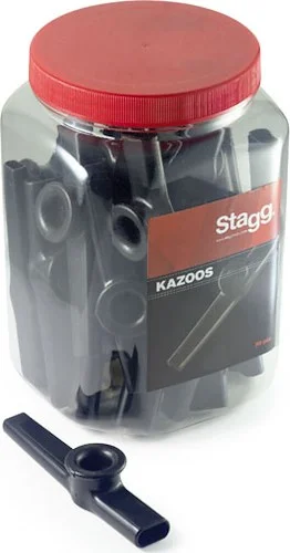 Box of 30 black plastic kazoos