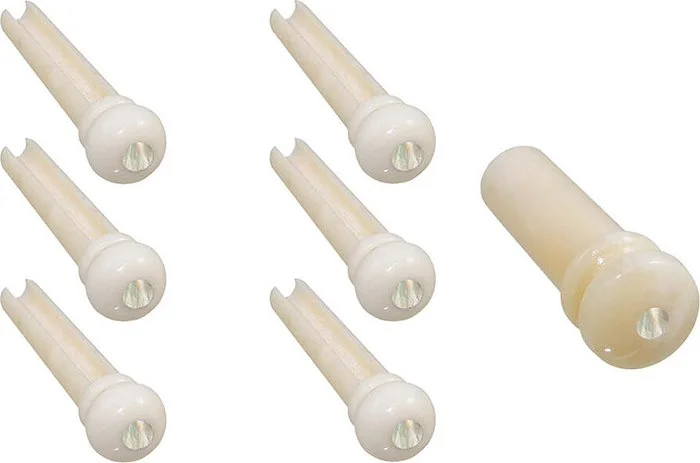 Allparts Camel Bone Guitar Bridge Pins<br>Mother of Pearl dot