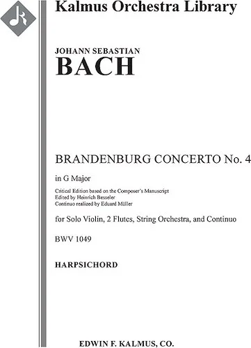 Brandenburg Concerto No. 4 in G, BWV 1049 (critical edition)<br>