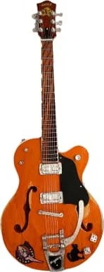 Brian Setzer Nashville Orange Dice Hollow Body Model - Miniature Guitar Replica Collectible