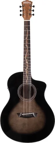 Washburn VITE S9V Bella Tono Studio Cutaway Acoustic Electric Guitar. Gloss Charcoal Burst