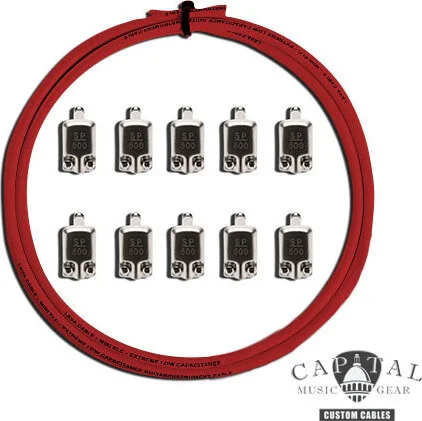 Cable DIY Kit with Square Plugs SP500 (10) and Lava Cable Red (5 ft.)