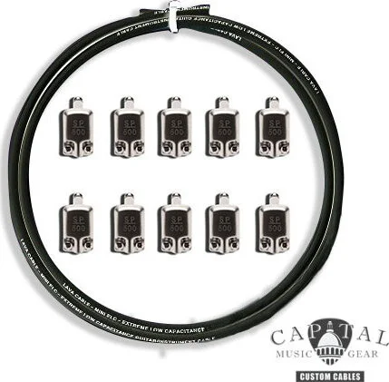 Cable DIY Kit with Square Plugs SP500 (10) and Lava Cable Black (10 ft.)