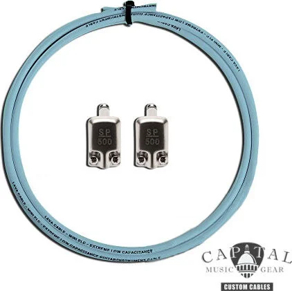 Cable DIY Kit with Square Plugs SP500 (2) and Lava Cable Carolina Blue (1 ft.)