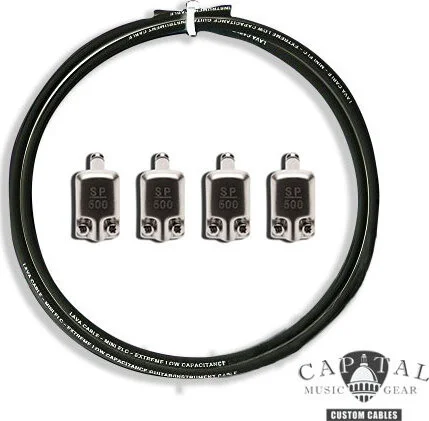 Cable DIY Kit with Square Plugs SP500 (4) and Lava Cable Black (2 ft.)