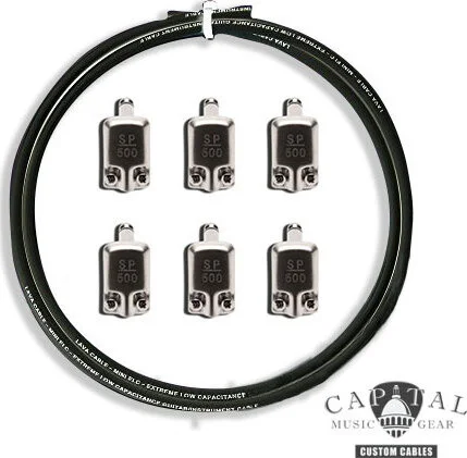 Cable DIY Kit with Square Plugs SP500 (6) and Lava Cable Black (3 ft.)