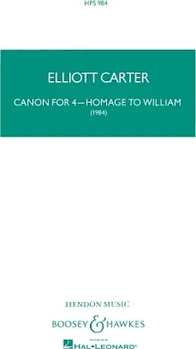 Canon for 4 - Homage to William - for Flute, Bb Bass Clarinet, Violin and Cello