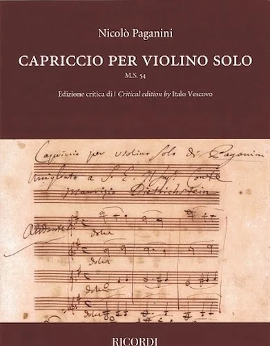 Capriccio for Violin Solo - M.S. 54 Critical Edition