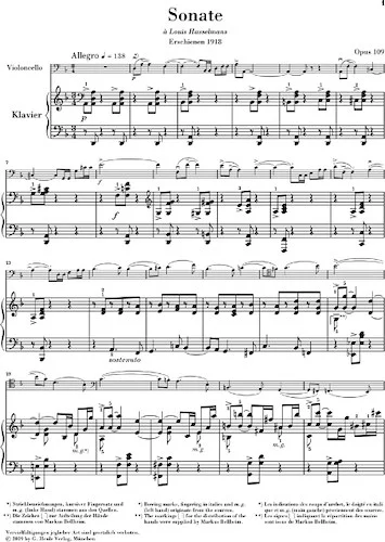 Cello Sonata No. 1 in D minor, Op. 109