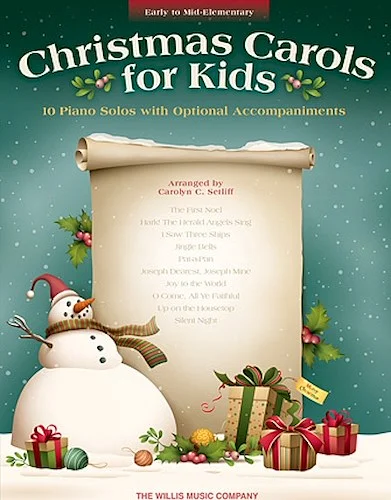 Christmas Carols for Kids - 10 Elementary Piano Solos with Optional Accompaniments