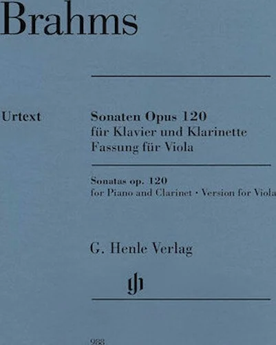 Clarinet Sonata (or Viola) Op. 120 Nos. 1-2 - Version for Viola
Revised Edition