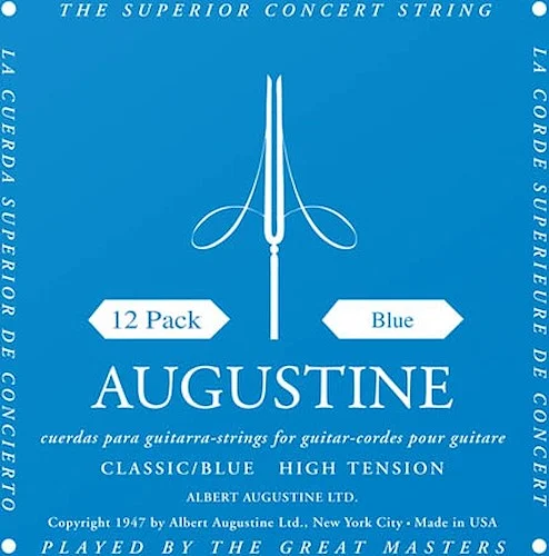 Classic/Blue - High Tension Nylon Guitar Strings - Augustine Classical String Collection (12 Packs of All 6 Strings)