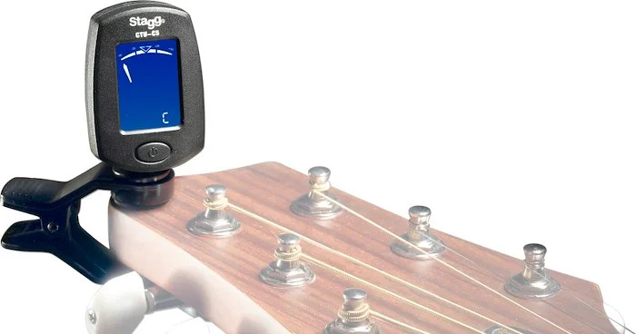 Clip-on chromatic tuner for guitar, bass, violin & ukulele