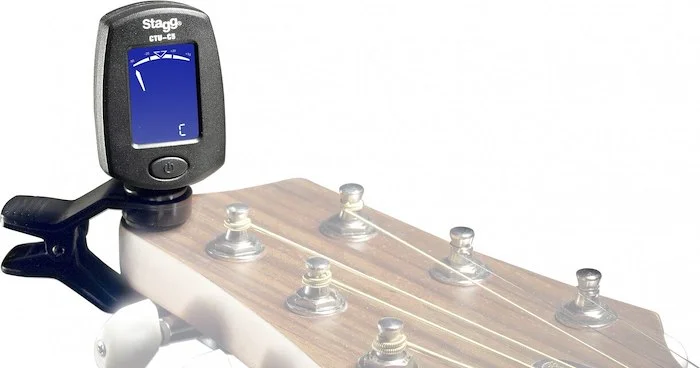 Clip-on chromatic tuner for guitar, bass, violin & ukulele