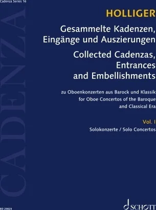 Collected Cadenzas, Embellishments and Arrangements - for Oboe Concertos of the Baroque and Classical Era