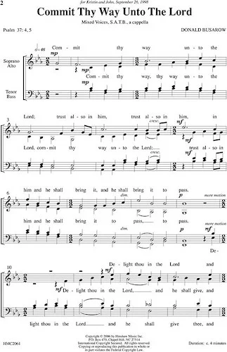 Commit Thy Way unto the Lord