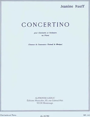 Concertino Op 15 Pour Clarinette Et Orchestre Version Clarinette Et Piano