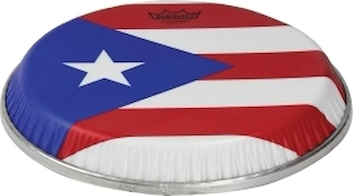 Conga Drumhead, Symmetry, 10.75" D2, Skyndeep, "puerto Rican Flag" Graphic