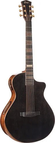 Cort MODERNBLACK Masterpiece Series Modern Black Acoustic-Electric Guitar. Trans Black Gloss