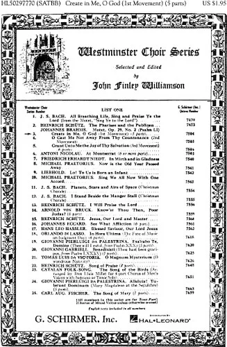 Create in Me O God, No. 2 Op. 29, 1st Movement