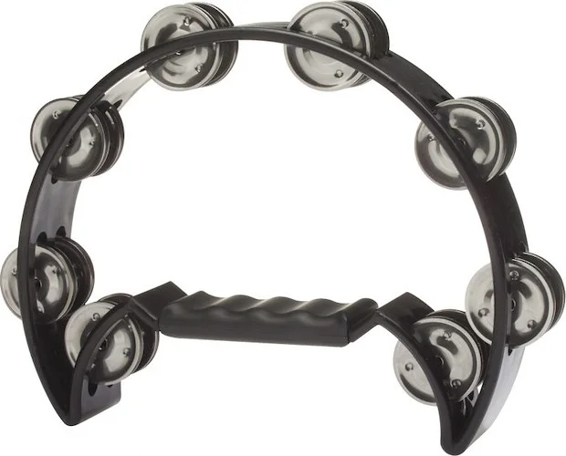 Cutaway plastic tambourine with 16 jingles